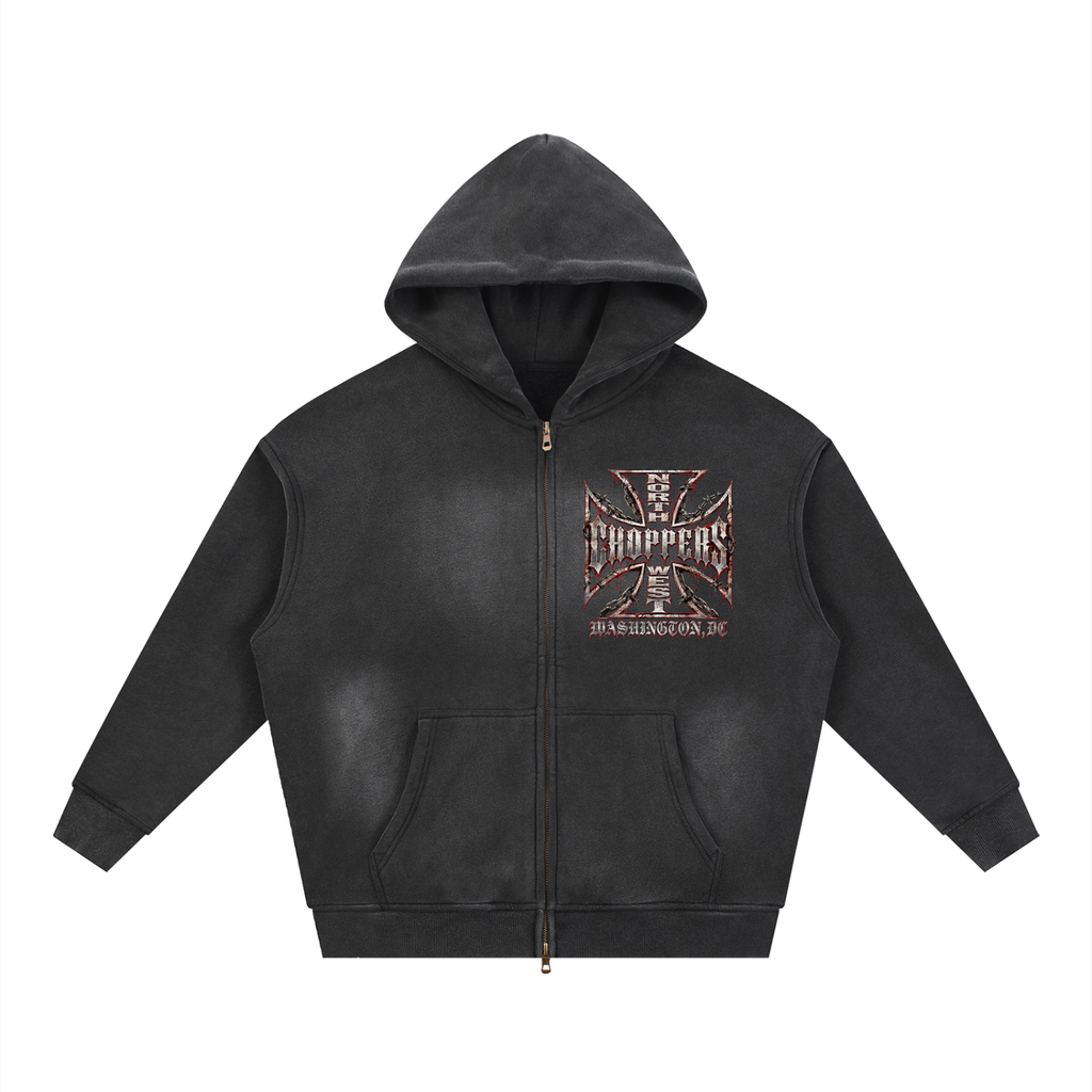NW Sunfade Two-way Zipper Boxy Fleece Hoodie