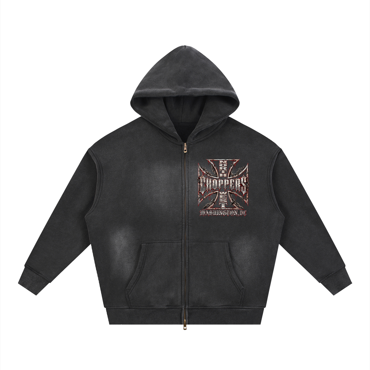 NW Sunfade Two-way Zipper Boxy Fleece Hoodie