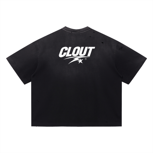 Above the Rim Vintage Washed Distressed Boxy Oversized T-Shirt