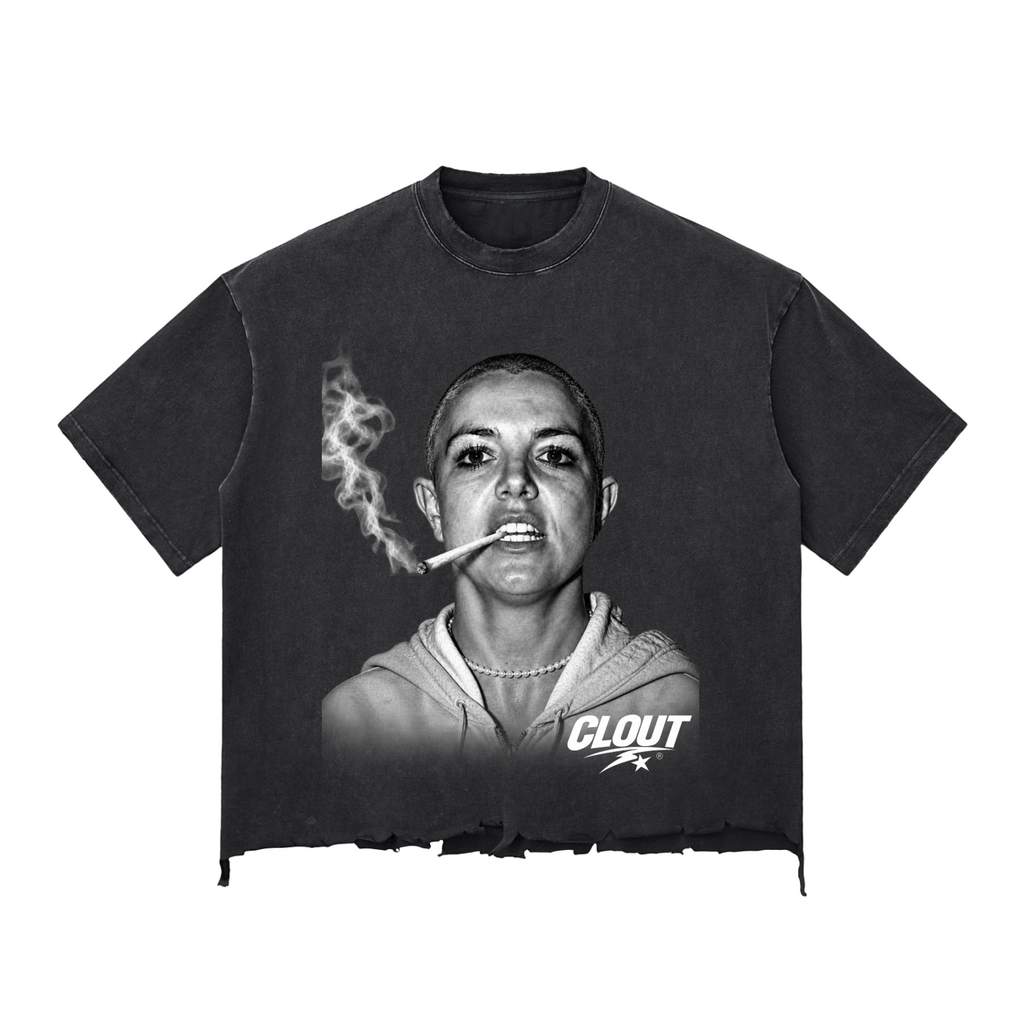 Crash Out Snow Wash Raw-Hem Boxy T-shirt