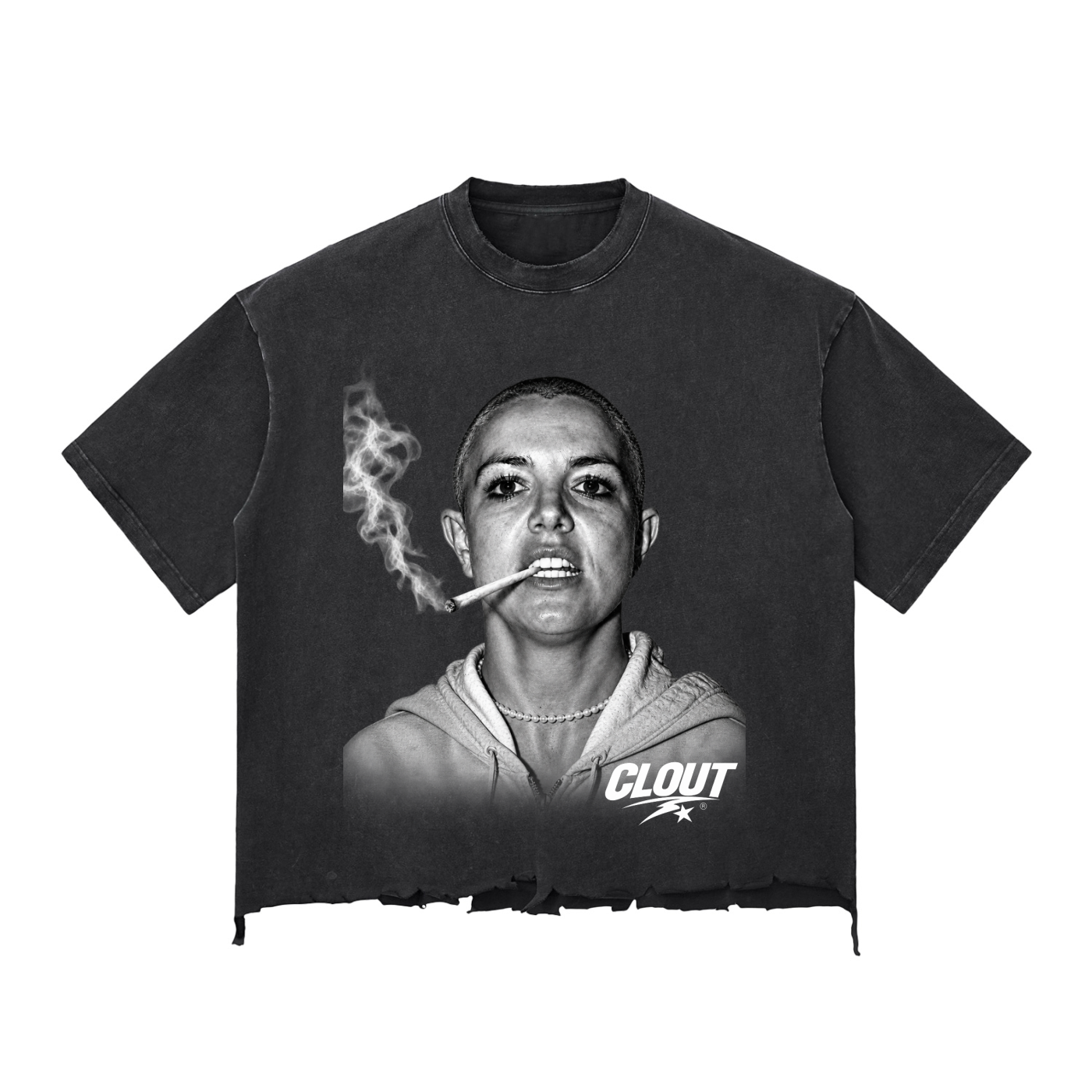 Crash Out Snow Wash Raw-Hem Boxy T-shirt